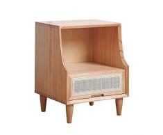 JL Nachttisch, Einfach Zimmer Multifunktionale Rattan-Speicher-Kabinett Startseite Einfaches modernes Lagerschrank Massivholz Nachttisch nachttisch schwarz