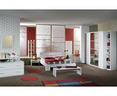 Sciae Doppelbett Mod.BT805 Weiss Hochglanz Lackiert