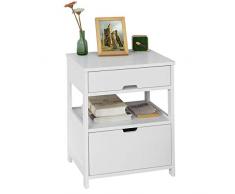 SoBuy® FRG258-W Beistelltisch Nachttisch Nachtschrank mit 2 Schubladen und 2 Ablagen, BHT ca.: 45x55x38cm