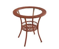Nachttisch Beistelltisch, gehärtetes Glas Kleiner runder Tisch, Balkon Rattan lässig Teetisch, Wohnzimmer Sofa Beistelltisch, Schlafzimmer Couchtisch, Computertisch, 4 Farben (Farbe : B)