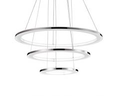 LED Pendelleuchte Modern Luxus 3-Ringe Hängeleuchte Kreativ Persönlichkeit Acryl Höhenverstellbar Leuchter Wohnzimmer Esszimmer Schlafzimmer Hängelampe 82W Ø(60+40+20)cm Dimmbar 3000K-6000K