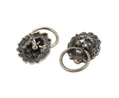 sourcingmap 2 Stk Löwenkopf Design Schrank Kommode Schubladen Türgriff Schluck Knopf Ring de