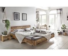 Woodkings® Holzbett Bett 180x200 Hampden Doppelbett Pinie rustikal Schlafzimmer Massivholz Design Holz Schwebebett Massive Naturmöbel Echtholzmöbel günstig