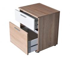 Nachtkommode Nachttisch Nachtschrank Nachtkonsole Schrank Sam III (Eiche/Weiß)