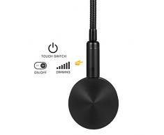 Meanyee Berührungsschalter Stufenlose Dimmbare（0-3W） Flexible Schwanenhals Leselampe Wandhalterung Wandlampen Nachttischlampe Augenpflege Nachtlicht (Warmweiß 3000-3200K)