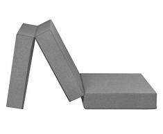 Badenia Trendline faltbare Gästematratze XXL, Komforthöhe von 15cm, 196 x 65 x 15,5 cm Liegefläche, hellgrau