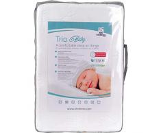 Reisebettmatratze KINDEREO TRIO BABY, 60 x 120 cm, Faltmatratze mit Tragetasche, Klappmatratze 3,5 cm dick, 3-teilig zusammenklappbar inkl. Transporttasche, Baumwollbezug atmungsaktiv, waschbar.