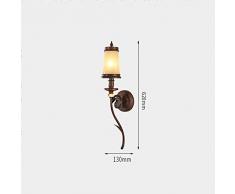 SHLYXY Wandleuchte amerikanisches Land Wandleuchte Schmiedeeisen Lampe Wohnzimmer Schlafzimmerspiegel Scheinwerfer amerikanische Lampe Retro TV Hintergrund Wandleuchte Wandlampe