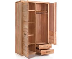 Kleiderschrank Kernbuche geölt Spiegel Schlafzimmerschrank Kernbuche - (3455)