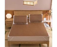 Nobrand WHSG Sommermatte, dreiteilig, rutschfest, zusammenklappbar, Rattan-Matte, für Doppelbett, 180 x 200 cm