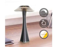 ZMH LED Tischlampe Akku Nachttischlampe Touch Dimmbar, Moderne Tischleuchte für Schlafzimmer Nachttischleuchte aus PMMA, Nachtlicht für Schlafzimmer Wohnzimmer und Büro