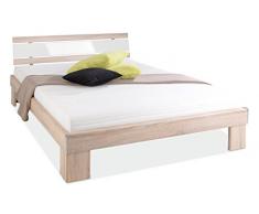 Futonbett, Hochglanz Weiß, 140x200 cm