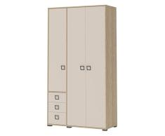 Drehtürenschrank/Kleiderschrank 19, Farbe: Buche/Creme - 236 x 126 x 56 cm (H x B x T)
