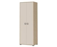 Drehtürenschrank/Kleiderschrank 17, Farbe: Buche/Creme - 236 x 84 x 56 cm (H x B x T)