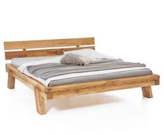 expendio Balkenbett Manhattan Wildeiche geölt Größe nach Wahl Massivholzbett Holzbett Doppelbett Ehebett Singlebett Bett Schlafzimmer, Liegefläche:180 x 200 cm