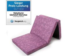 Babyblume Gästematratze, Klappmatratze,Baumwolle und Polyester, 189x79x10 cm, Marmor Lila