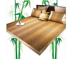 GUORRUI-Sommer-Schlafmatten Rattan Eisseide Glatt Verschleißfest Atmungsaktiv Falten Doppelbett, 4 Arten (Color : C, Size : 1.8x2m)