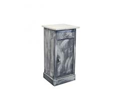 Antike Nachtkonsole Nachtschrank Nachttisch Vintage grau weiß Shabby Chic (9159)