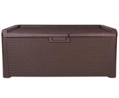 Kissenbox Santo Rattan Optik Sitztruhe Auflagenbox braun 560 Liter XXL