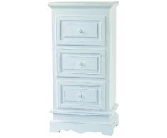 Kommode / Sideboard / Nachttisch mit 3 Schubladen, weiß, Landhaus Shabby Chic Antik