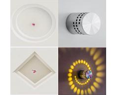 Deckenleuchte LED Wandleuchte Wandlampe Dimmbar Innen Wandlicht Flurlampe Spirale Effekt für Flur Schlafzimmer Balkon Wohnzimmer Badezimmer Treppen Korridor Lampe Deckenstrahler