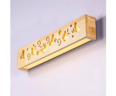 YYF Spiegelfrontlicht Kreative einfachen Nachttischlampe Balkon Flur Wandleuchten warmes Holz Schlafzimmerspiegel Frontlampen ( MUSTER : B )