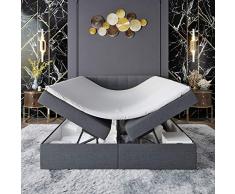 INNOCENT® - S4 | Boxspringbett mit Bettkasten 200x220 in Anthrazit Stoff | 3D-Air 6cm Topper | Bonell-Federkernmatratze | H2 Härtegrad | Boxbett für Hotels | HB01