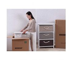 BJHGH Schubladenschrank Nachttisch Massivholz Rattan Aufbewahrungsbox Schubladenschlafzimmer / 4 Schubladen Nachttisch