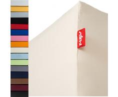 r-up Beste Spannbettlaken Doppelpack 140x200-160x220 bis 35cm Höhe viele Farben 95% Baumwolle / 5% Elastan 230g/m² Oeko-Tex stressfrei auch für hohe Matratzen (Natur)