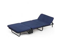 QTT Matratze-Sets, Faltbare Einzelfaltbare Lounge-Sofa Strong Stable Für Camping Und Zuhause (Farbe : Blau, größe : 90x180x26CM)