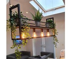 QAZQA Modern Industrielle Hängelampe schwarz mit 4-flammig-Licht-Rack - Cage Rack/Innenbeleuchtung/Wohnzimmerlampe/Schlafzimmer/Küche Stahl Länglich LED geeignet E27 Max. 4 x 60 Watt