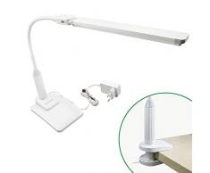 Klemm und Desktop LED Schreibtischleuchte Bürolampen Leseleuchte LED 5W Dimmbar Tageslicht 5000K Desktop und Klemme Zwei Verwendungen 4 Stufen Dimmbare Helligkeit von Enuotek
