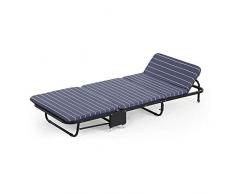 QTT Bett- Und Matratzen-Sets, Faltbare Einzelfaltbare Lounge-Sofa Starkes Stabiles Gästebett Für Camping Und Zuhause (Farbe : Striped, größe : 90x180x26CM)