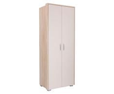 Jugendzimmer - Drehtürenschrank/Kleiderschrank Gabriel 16, Farbe: Eiche Braun/Creme - 220 x 85 x 54 cm (H x B x T)