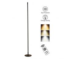 XMYX LED Stehlampe Dimmbar mit Fernbedienung, Minimalistische Moderne Stehleuchte für Wohnzimmer Schlafzimmer Büro Arbeitszimmer, Höhe 158cm, Schwarz