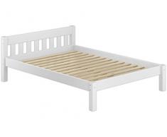 Erst-Holz® Doppelbett 160x200 Futonbett Ehebett weiß Kiefer Massivholzbett Rollrost 60.38-16 W