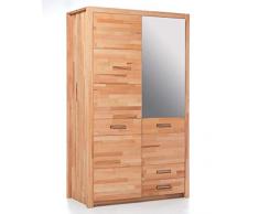 VAJA Kleiderschrank 2-türig Kernbuche massiv mit Spiegel