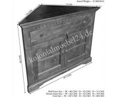 MASSIVMOEBEL24.DE Oxford Eckkommode #0505 Akazie Honig massiv B/H/T ca. 107x80x54 1 Schub - 2 Türen vollmassiv Kolonialstil