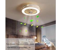 HZL LED Ventilator Deckenleuchte Moderne Creative Lüfter Licht Fernbedienung Dimmbare Quiet Schlafzimmer Kronleuchter Wohnzimmer Kinder Deckenventilator,C