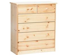 Erst-Holz® Kommode Sideboard Anrichte Kiefer Natur 2+4 Schubladen 90.50-13