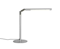 Moderne LED Tischleuchte Lincoln silber - Schreibtischleuchte Nachttischleuchte mit Touch Dimmer Tischlampe
