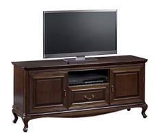 Casa Padrino Jugendstil Sideboard Dunkelbraun 152 x 45,6 x H. 68,2 cm - Fernsehschrank mit 2 Türen und Schublade - Wohnzimmermöbel