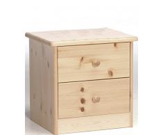 Erst-Holz® 90.20-K02 Ela Nachttisch Nachtschränkchen Kiefer massiv 2 Schubläden