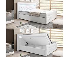 wohnenluxus Boxspringbett / 180x200 / Liftfunktion/Bettkasten/Inklusive Topper/LED Kopfteil