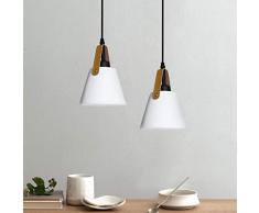 GBLY Pendelleuchte Weiß Vintage Hängelampe 2er Pack aus Plastik in Metall-Optik E27 Pendellampe im Industrial Retro Stil Hängeleuchte für Schlafzimmer Wohnzimmer Esszimmer Küche Bar (ohne Birne)