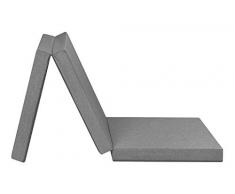 Badenia Trendline faltbare Gästematratze, mit strapazierfähigem Bezug, 196 x 65 cm Liegefläche, hellgrau