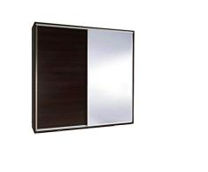 Kleiderschrank mit Spiegel Schrank Garderobe Zweitürenschrank Schwebetürenschrank Schwebetüren 2-Türig Cleo 205 cm (Wenge)