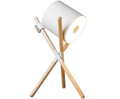 XXYHYQHJD Tischleuchten Weiß Leder Nussbaum Tischlampe Nordic Minimalist Moderne kreative Persönlichkeit Schlafsofa und Studie Schreibtisch Leselampe Schlafzimmer Home Decoration Schreibtischlampe