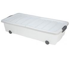 Unterbettkommode mit Rollen - 40 oder 60 Liter - Farbe: weiß (80 x 40 x 17 cm (40 Liter))