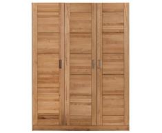moebelstore24 Kleiderschrank Tollo 3 Türig Kernbuche Massiv geölt Schrank